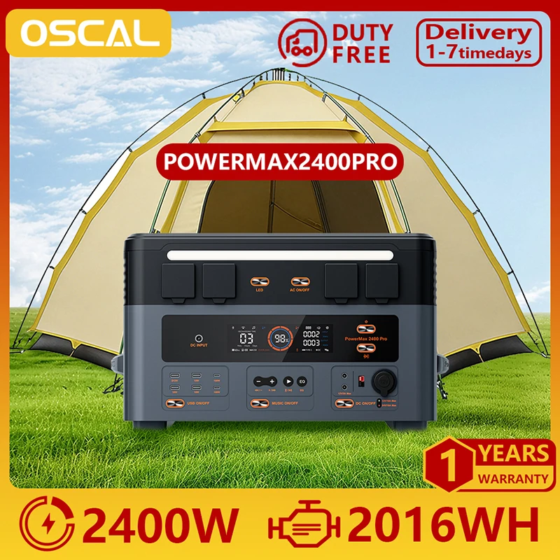 Oscal PowerMax2400 Pro Stazione di Alimentazione Portatile 2016Wh 2400W Generatore Oscal PowerMax2400 Pro Stazione di Alimentazione Portatile 2016Wh 2400W Generatore