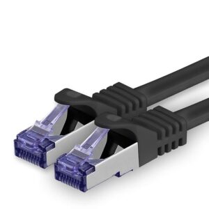 1aTTack.de Cat.7 Cavo di Rete 3 metri - Nero - 1 Pezzo - Ethernet LAN Cat.7 SFTP PIMF