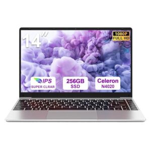 bvate PC Portatile 14 Pollici Laptop Win 11 256 GB ROM Celeron N4020 2.4G+5G WiFi