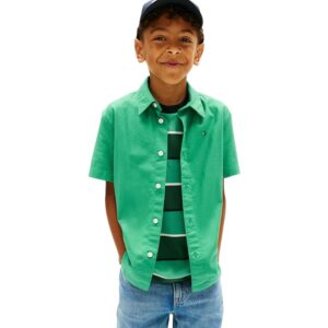 Tommy Hilfiger Bambino Camicia Stretch Oxford Maniche Corte