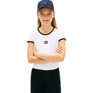 Tommy Hilfiger Bambina T-Shirt Maniche Corte Heritage Flag Top Slim Fit