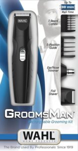 Wahl GroomsMan Kit Rasoio Regolabarba Trimmer Elettrico Ricaricabile