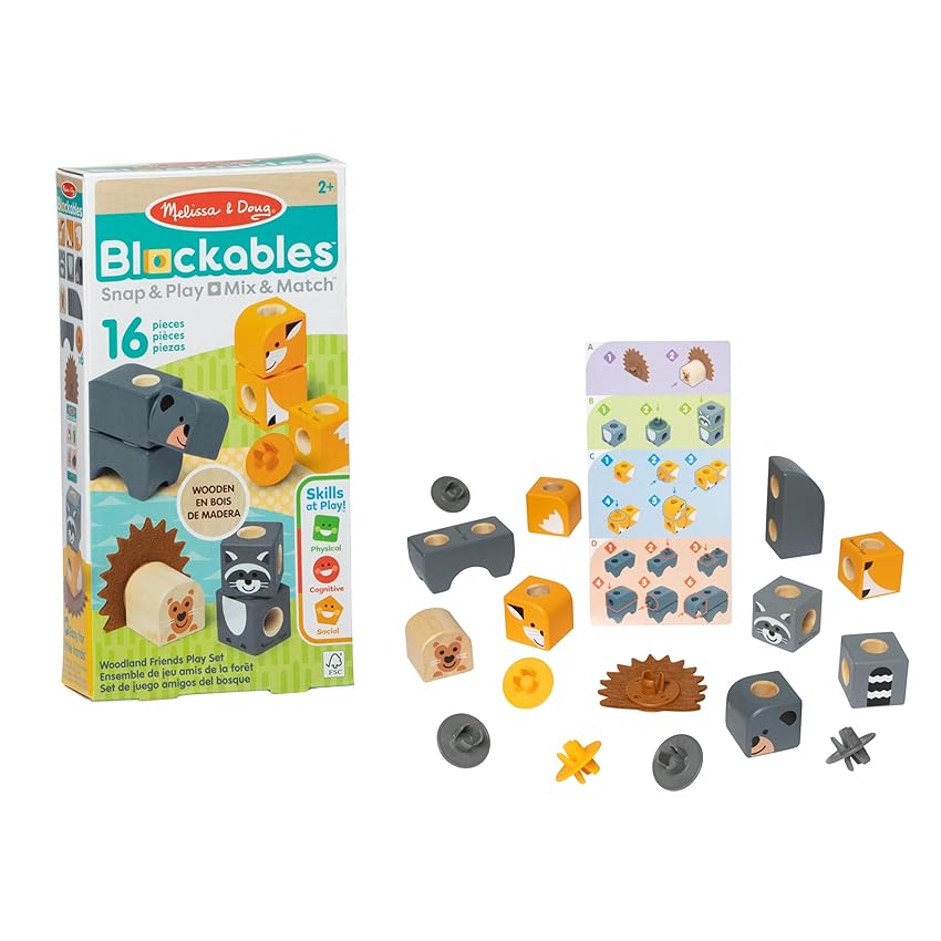 Melissa & Doug Blockables Amici del Bosco – Set di Costruzioni in Legno con Blocchi Melissa & Doug Blockables Amici del Bosco – Set di Costruzioni in Legno con Blocchi