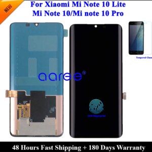 AMOLED Display LCD Originale Per Xiaomi Mi Nota 10 Lite LCD Per Xiaomi Mi nota 10