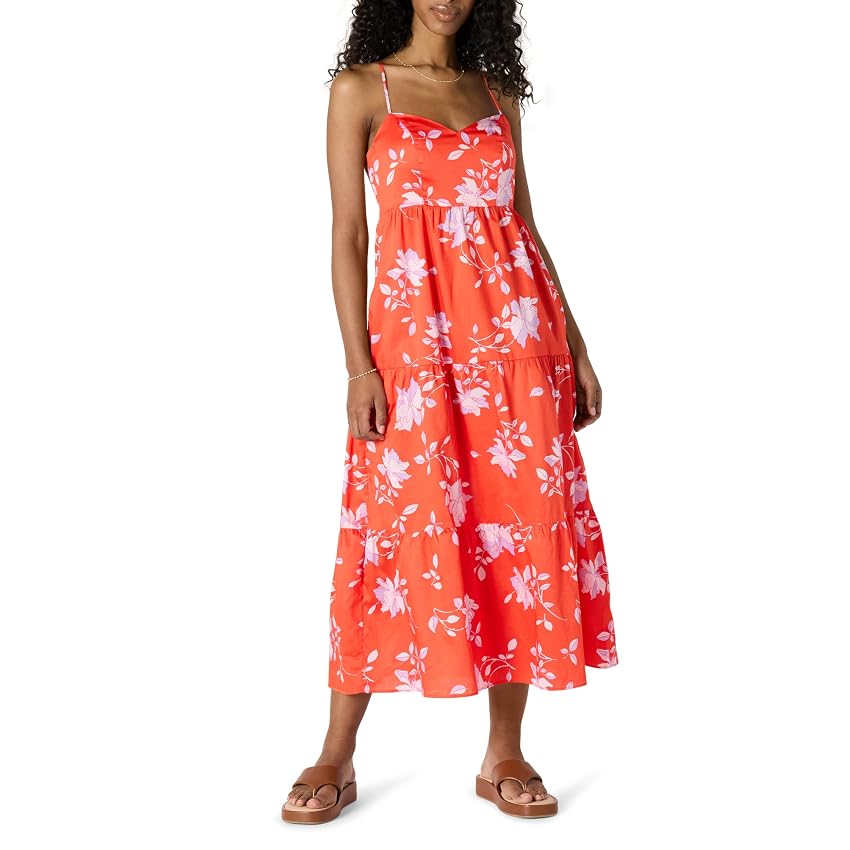 Amazon Essentials Maxi Abito a Balze a Trapezio