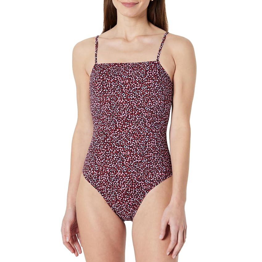 Amazon Essentials Costume da Bagno Intero con Scollo Quadrato Donna