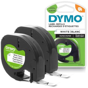 DYMO LetraTag etichette originali di carta autoadesiva | rotolo da 12 mm x 4 m | stampa