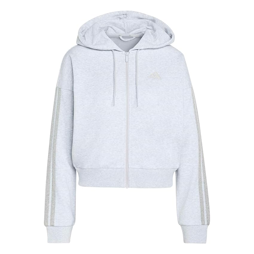 adidas Donna Essentials 3-Stripes French Terry Full Zip Hoodie Sweatshirt adidas Donna Essentials 3-Stripes French Terry Full Zip Hoodie Sweatshirt