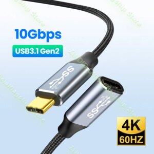 Cavo di prolunga USB C 3.1 Gen2 10Gbps tipo C a C PD 100W QC4.0 3.0 5A cavo di ricarica