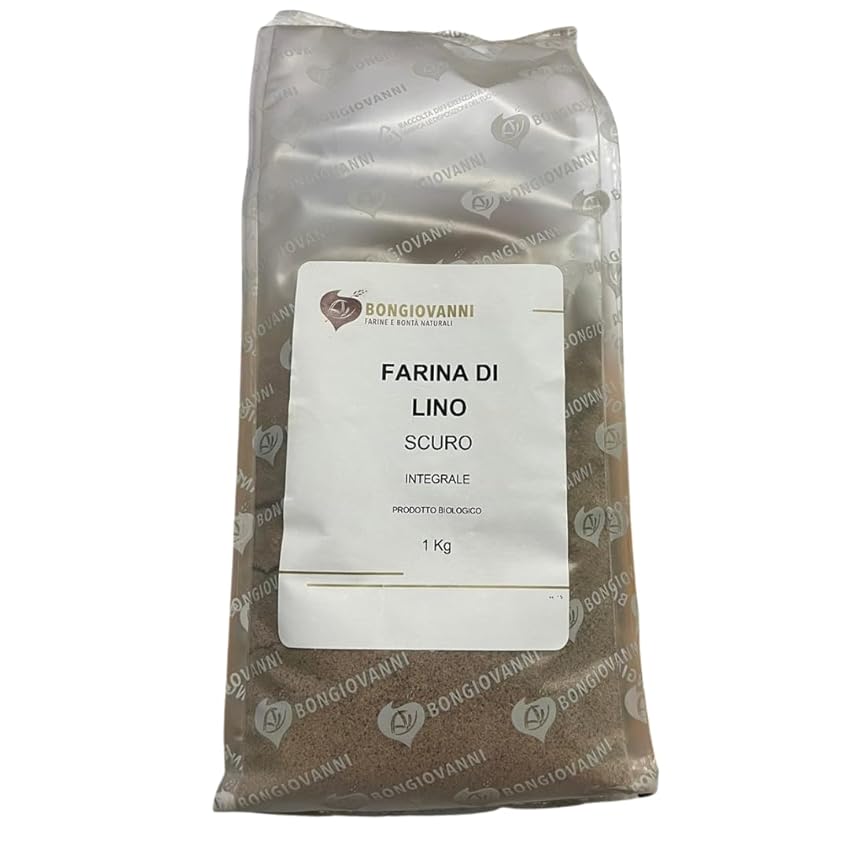 BONGIOVANNI FARINE E BONTA' NATURALI Farina di Lino Scuro BIO 1Kg BONGIOVANNI FARINE E BONTA' NATURALI Farina di Lino Scuro BIO 1Kg