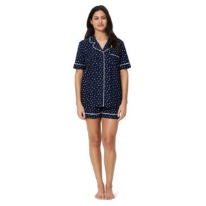 Amazon Essentials Set Pigiama da Donna in Popeline di Cotone Elasticizzato