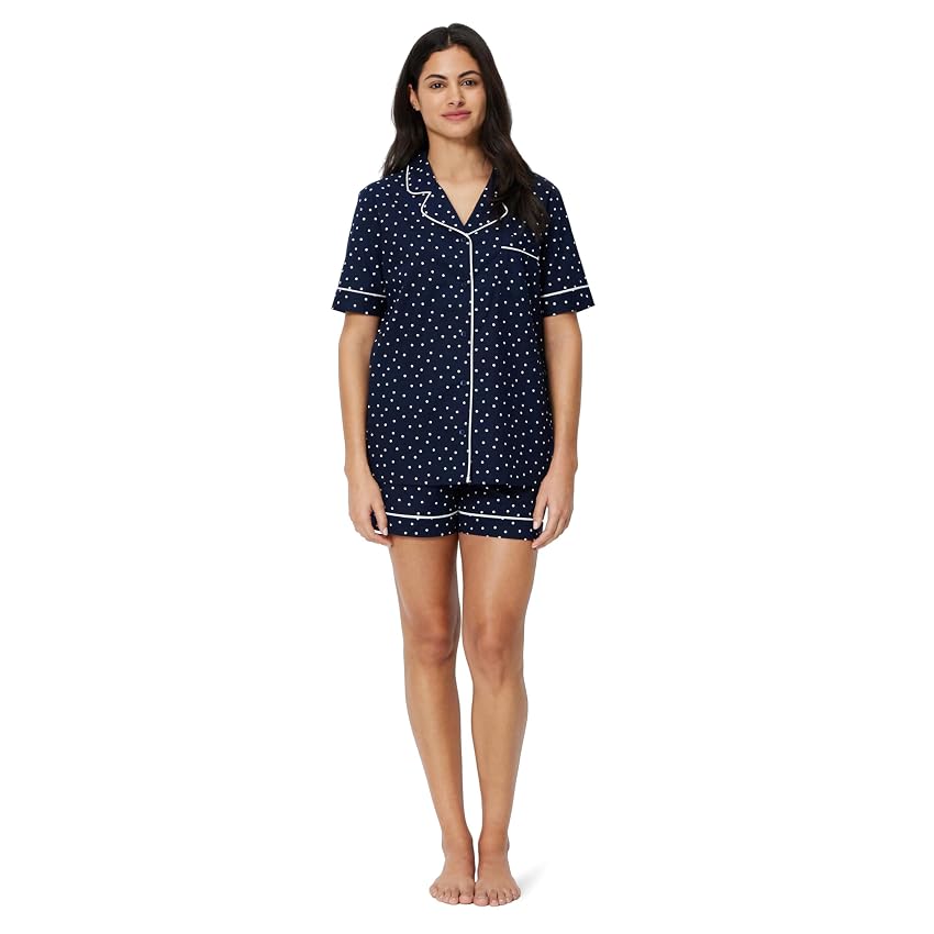 Amazon Essentials Set Pigiama da Donna in Popeline di Cotone Elasticizzato Amazon Essentials Set Pigiama da Donna in Popeline di Cotone Elasticizzato