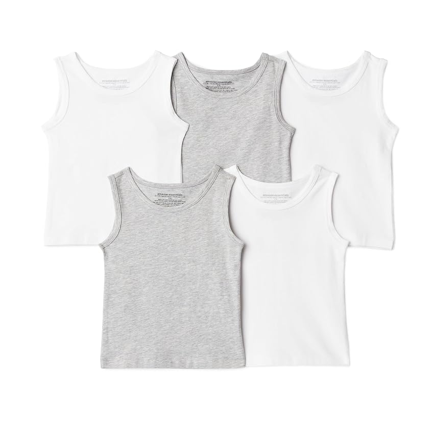 Amazon Essentials Canottiera Intima in Jersey di Cotone Bambini e ragazzi