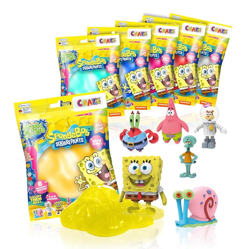 CRAZE Magic Slime – Set da 3 Slime da 75 ml con Sorpresa di SpongeBob | Slime Bambini CRAZE Magic Slime – Set da 3 Slime da 75 ml con Sorpresa di SpongeBob | Slime Bambini