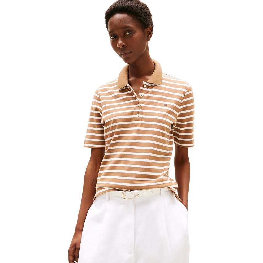 Tommy Hilfiger Donna Maglietta Polo Maniche Corte 1985 Pique Regular Fit