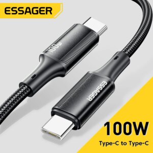 Essager PD 100W Tipo C a C Cavo USB Tipo-C 5A Cavo di ricarica rapida per telefono