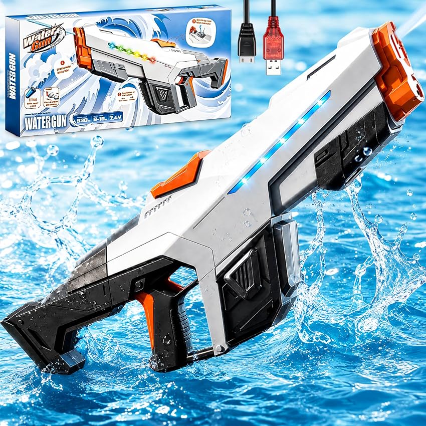 Pistola ad Acqua Elettrica - 610ML Fucile ad Acqua Elettrico Automatica con Luce per Bambini e Adulti Pistola ad Acqua Elettrica - 610ML Fucile ad Acqua Elettrico Automatica con Luce per Bambini e Adulti
