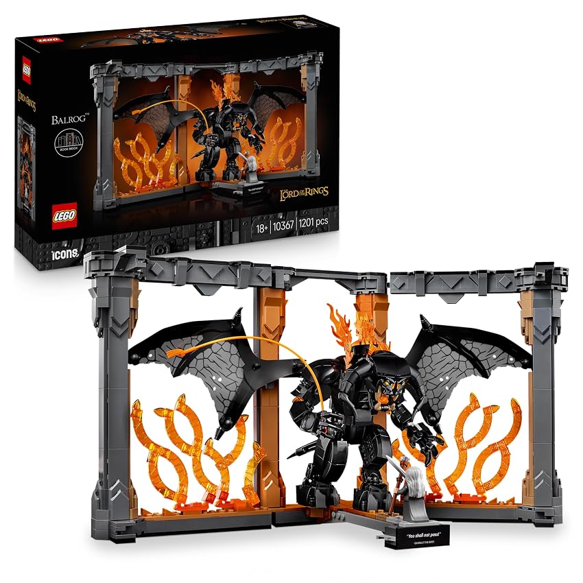 LEGO Icons Il Signore degli Anelli: Book Nook del Balrog - Costruzione per Adulti da Esposizione