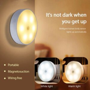 Sensore di movimento Luce Led USB Luci notturne Lampada ricaricabile per camera da