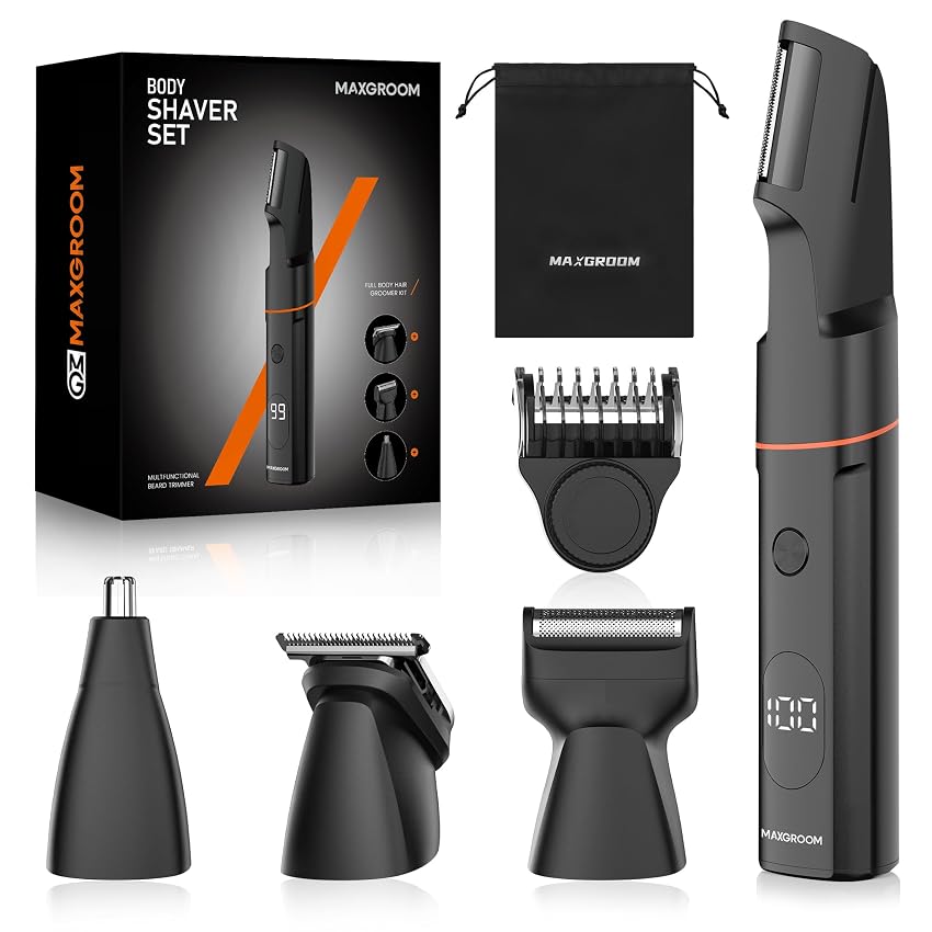 MAXGROOM 4 in 1 Rasoio Elettrico Corpo Uomo Kit