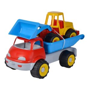 Camion ribaltabile con escavatore