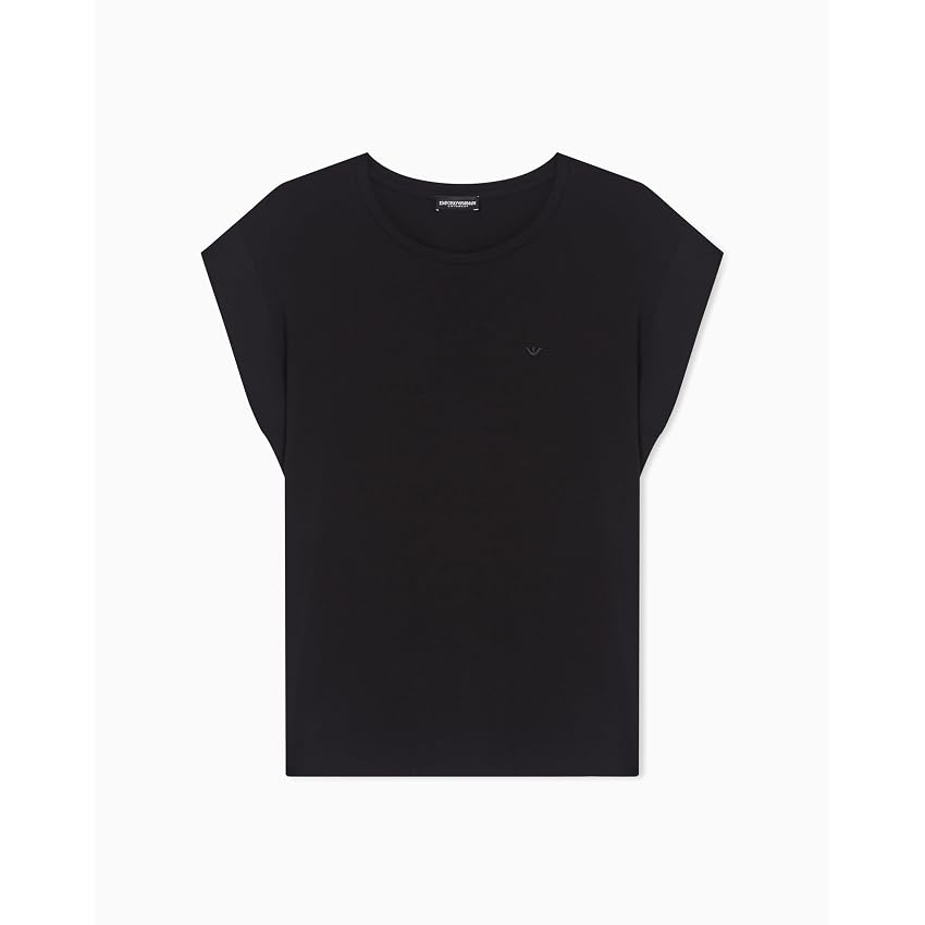 EMPORIO ARMANI T-Shirt Girocollo in Viscosa da Donna Nera S EMPORIO ARMANI T-Shirt Girocollo in Viscosa da Donna Nera S