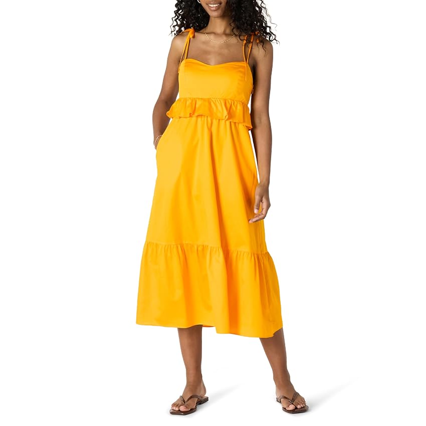 Amazon Essentials Maxi Abito a Balze a Trapezio