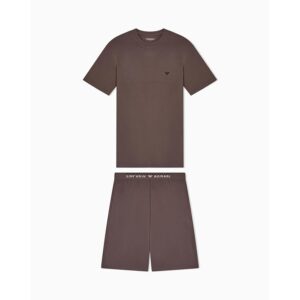 EMPORIO ARMANI T-Shirt+Shirt Modal Morbido Uomo Pyjama Grigio M