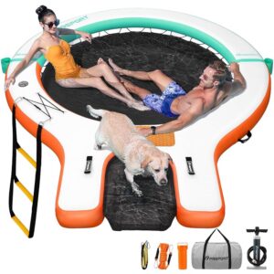 Piattaforma Galleggiante Gonfiabile Sunchill 240 cm per 3-5 Persone con Rampa per Cani