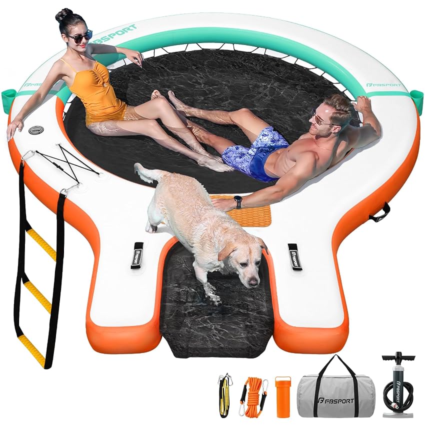 Piattaforma Galleggiante Gonfiabile Sunchill 240 cm per 3-5 Persone con Rampa per Cani