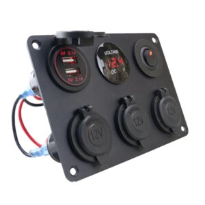 Presa accendisigari Multi pannello 12V presa di corrente 4.2A doppio caricatore USB