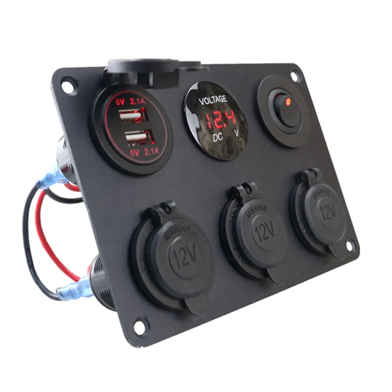 Presa accendisigari Multi pannello 12V presa di corrente 4.2A doppio caricatore USB