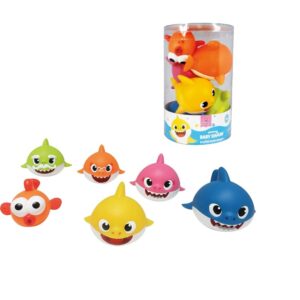 ODS 48821 BABY SHARK Set di 6 squaletti morbidi per bagnetto