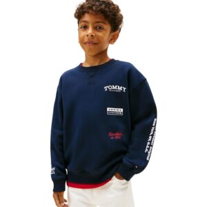 Tommy Hilfiger Bambino Felpa Multi Print con Logo sul Dorso