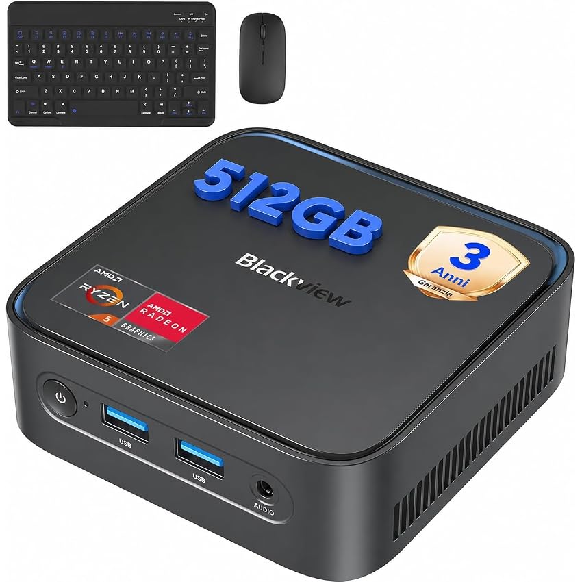 Blackview 【Set Completo】 MP50 Mini PC AMD Ryzen 5 (16GB RAM 512GB SSD)