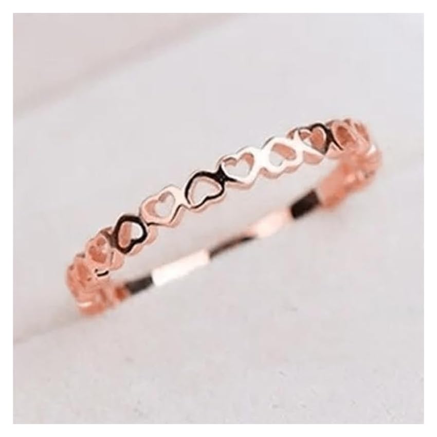 Elegante anello semplice a forma di cuore scavato fuori design per le donne quotidiano