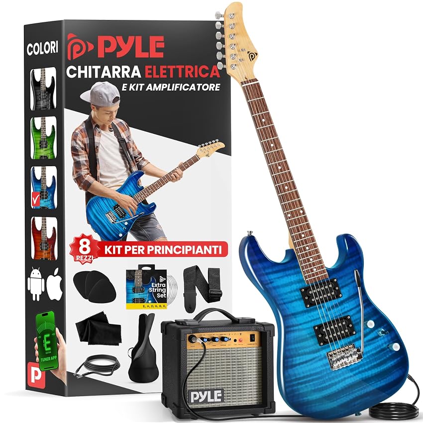 Pyle Chitarra Elettrica a Grandezza Naturale con Pickup Humbucker
