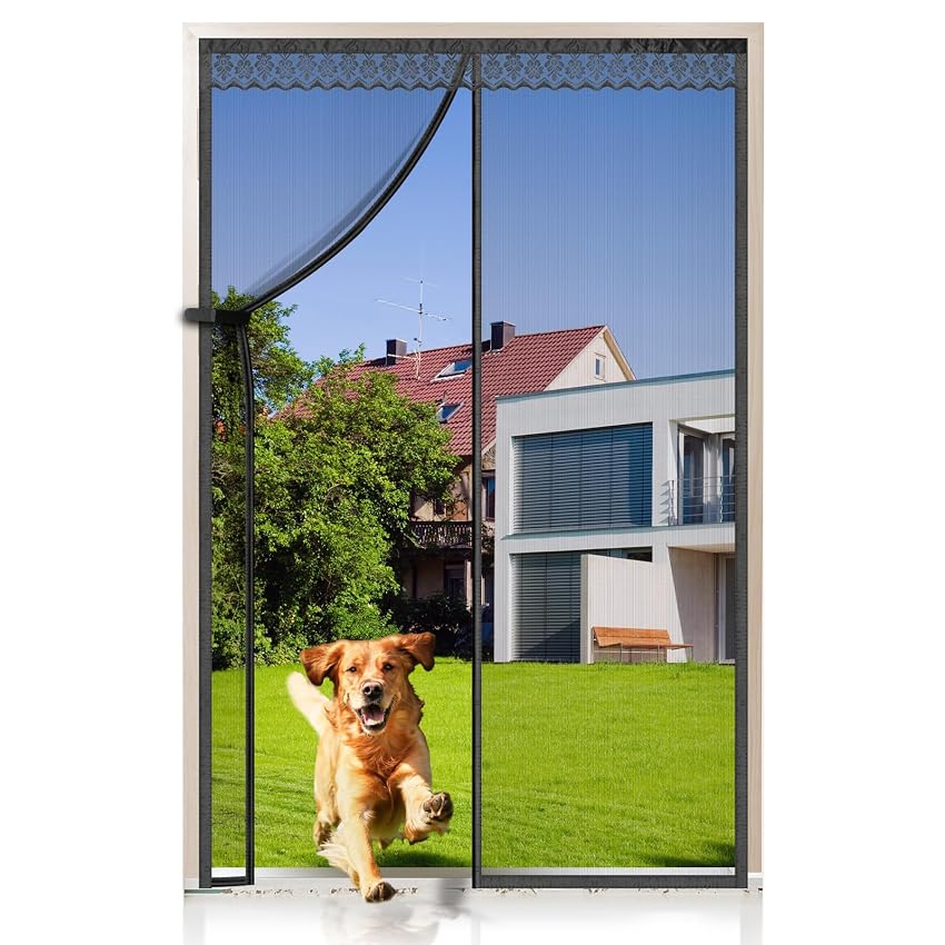 EXTSUD Zanzariera Magnetica Porta Finestra in Fibra di Vetro 120x210cm