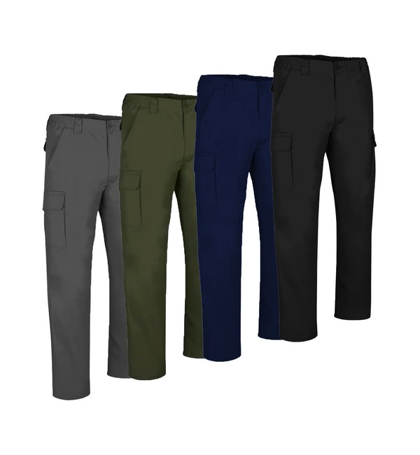 pantalone tecnico da lavoro UOMO regular multitasche cotone 4 colori