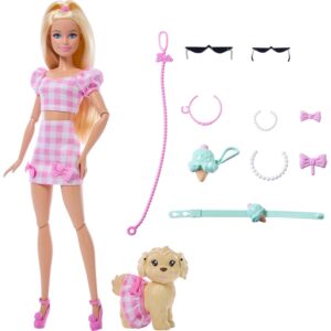 Barbie Twinning Looks Bambola con cagnolino in abiti rosa coordinati