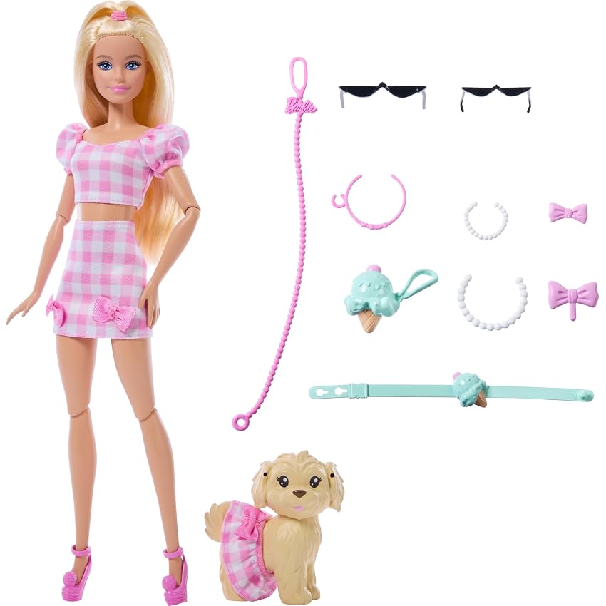 Barbie Twinning Looks Bambola con cagnolino in abiti rosa coordinati