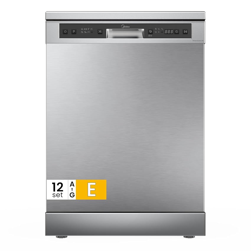 Midea Lavastoviglie Libera Installazione 12 Coperti 6 Programmi 60 cm Inox