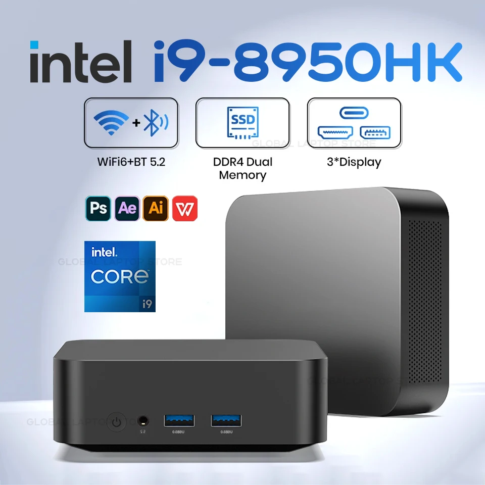 Mini PC Windows 11 con Intel Core i9 8950HK3 6100U