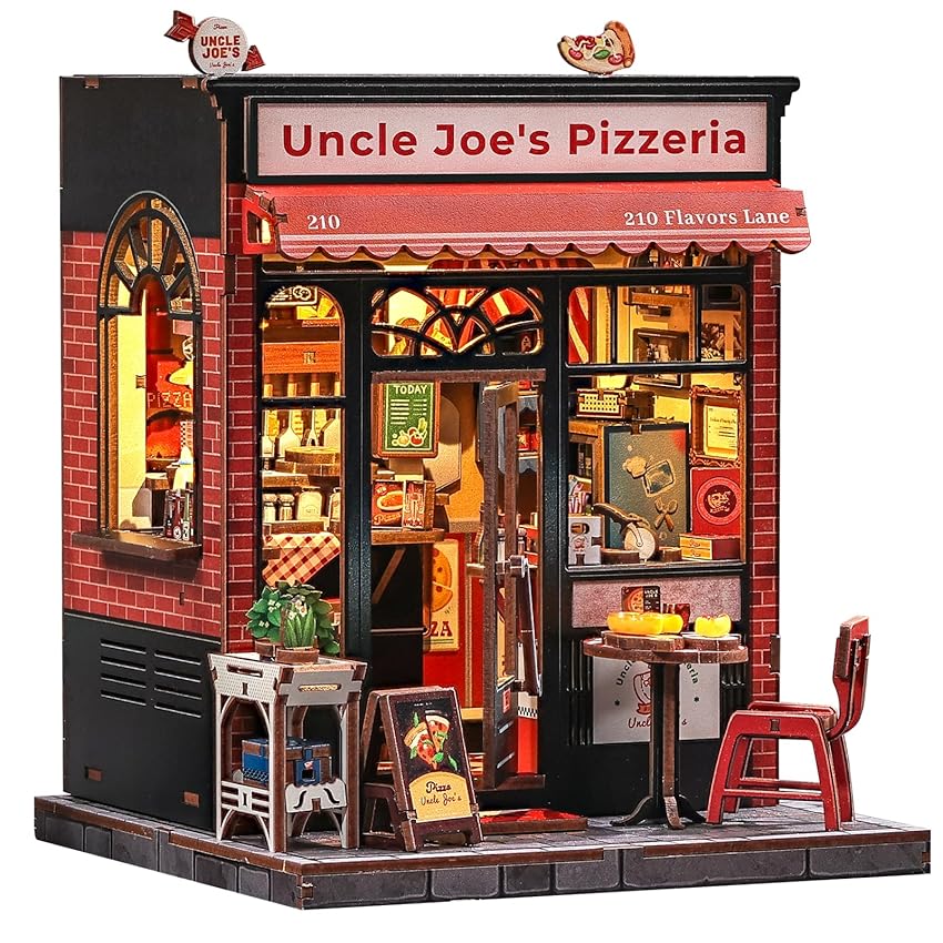 CUTEBEE Book Nook Kit - Miniatura di Casa delle Bambole DIY con Luci LED