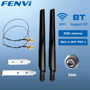 Fevi muslimate Antenna Set AX210 NGFF M.2 WiFi Card 2.4/5GHz Dual Band MHF4 cavo di prolunga a WiFi RP