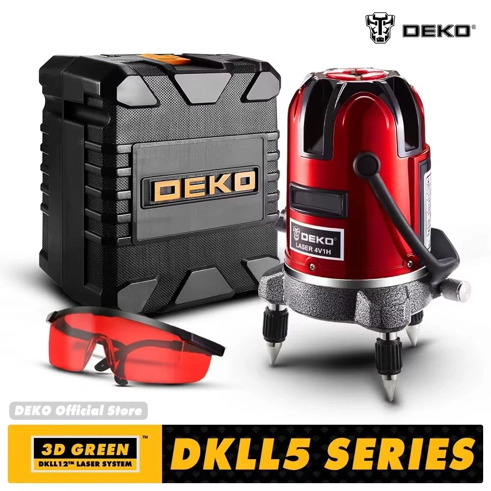 DEKO serie LL5 5 linee 6 punti livello Laser rosso/verde autolivellante orizzontale