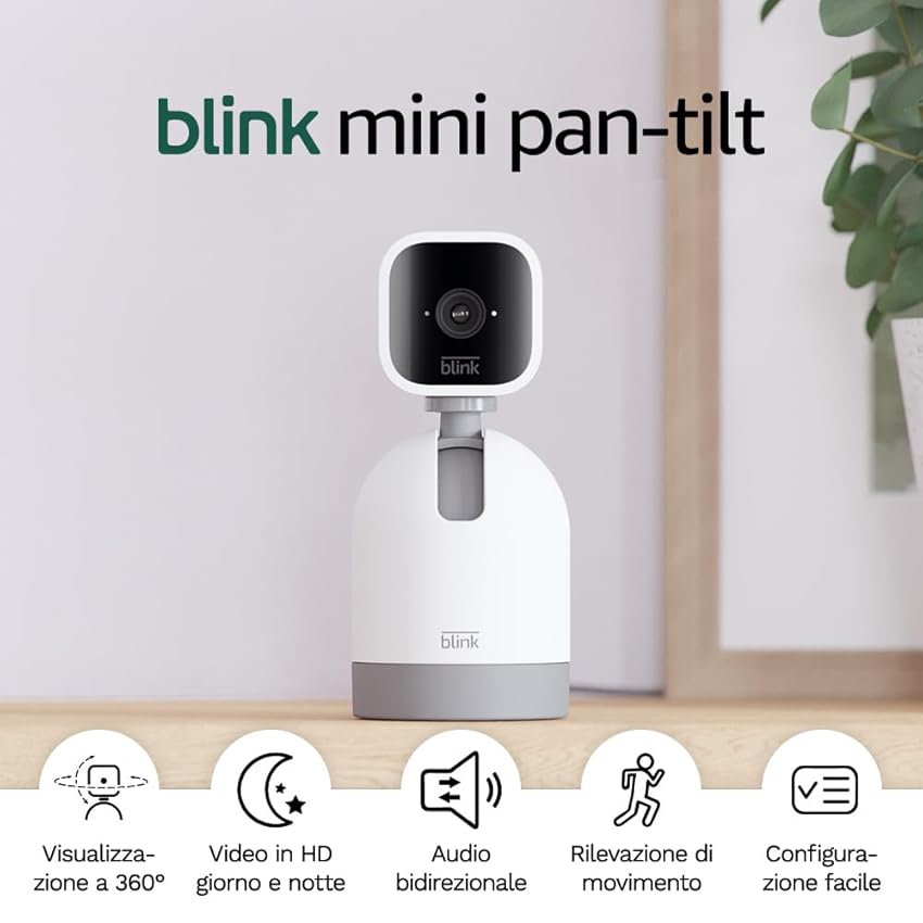 Blink Mini Pan-Tilt Camera | Videocamera intelligente di sicurezza