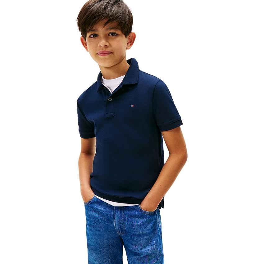 Tommy Hilfiger Bambino Maglietta Polo Maniche Corte Interlock Regular Fit