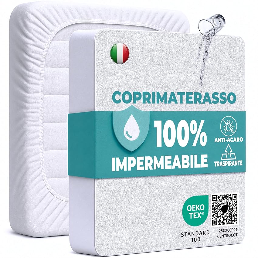 Coprimaterasso Una Piazza e Mezza Impermeabile 120x190 cm Lenzuolo con Angoli Bianco Coprimaterasso Una Piazza e Mezza Impermeabile 120x190 cm Lenzuolo con Angoli Bianco
