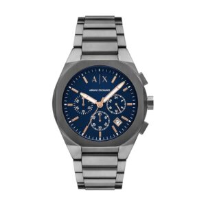 Armani Exchange Orologio uomo cronografo A|X Rafael fondo blu AX4182 cassa e bracciale acciaio